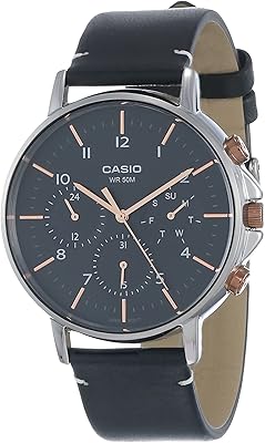 Montre analogique enticer à cadran noir pour homme mtp-e321l-1avdf (a1847)