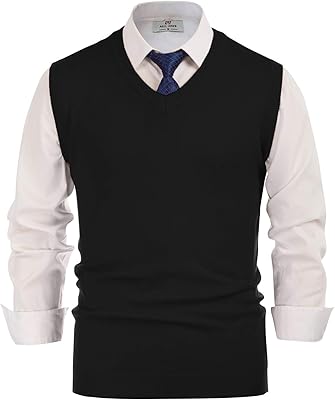 Pj paul jones pull uni sans manches tricoté à col en v