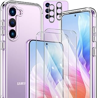 [5 en 1] coque pour samsung galaxy s23, lot de 2 protecteurs d'objectif d'appareil photo + lot de 2 protecteurs d'écran en verre trempé hd, protection complète, ensemble anti-choc et anti-rayures (s23). Diaytar : L'intelligence commerciale au service du client