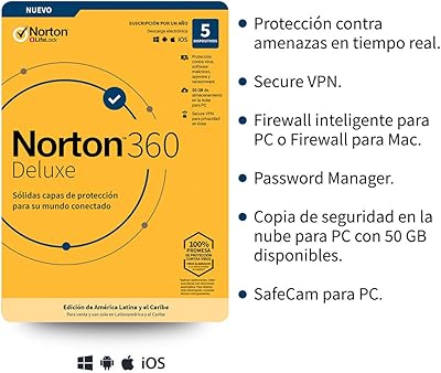 Norton norton 360 deluxe / total security 5 appareils 1 an (5 utilisateurs)