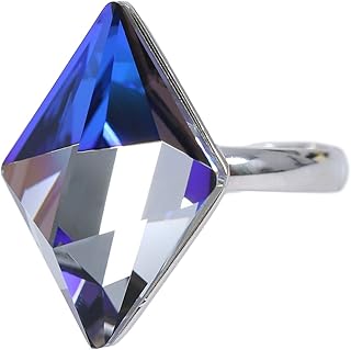 Bague élégante en argent sterling pour femme moderne en forme de diamant swarovski