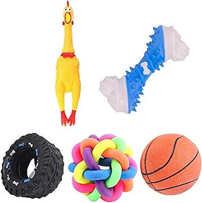 Jouets à mâcher pour chien de dentition pour chiot, paquet de 5, jouets