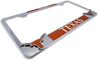 Cadre de plaque d'immatriculation ut longhorns ncaa alumni avec doubles logos 3d texas