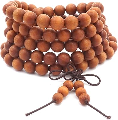 Bracelet de perles mala de méditation bouddhiste tibétain en bois de santal, 108 perles, taille 8 mm, bois. Explorez un monde de bonnes affaires sur Diaytar Sénégal