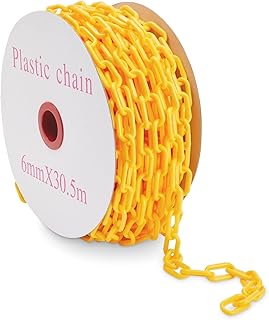 Chaîne de barrière en plastique jaune stockrom plus, anneau de sécurité résistant aux