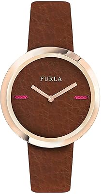 Montre à quartz analogique furla pour femme avec bracelet en cuir r4251110508, marron