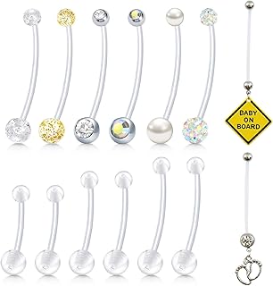 Modrsa anneaux de nombril de grossesse barre longue 38mm sport maternité élastique bioplast