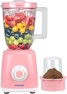 Sonashi sb-153n1 puissant mixeur 2 en 1 avec tasse abrasive, bol mixeur incassable