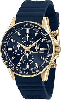 Montre sfida r8871640004 pour homme, chronographe, mouvement à quartz, bleu, 44 mm, bracelet.