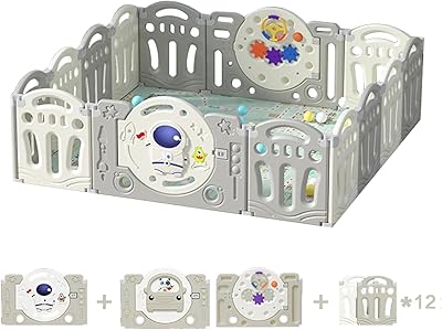 Parc pour tout-petits, très grande aire de jeu pour enfants avec barrière, 60"