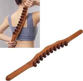 Bâton de massage en bois 20 perles, bâton de massage à rouleaux