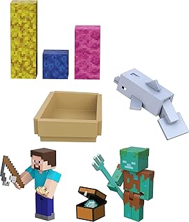 Ensemble de figurines, accessoires et blocs de papier minecraft adventures, jeu complet