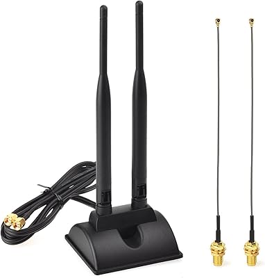 Antenne wifi double bande eightwood 2,4 ghz 5 ghz rp-sma mâle + câble