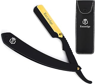 Rasoir droit professionnel raz-edge classic, rasoir, noir mat et or