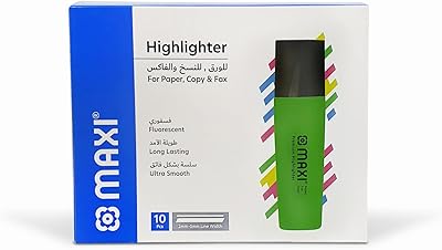 Boîte de surligneur maxi super soft pour copies et fax 10 pièces vert