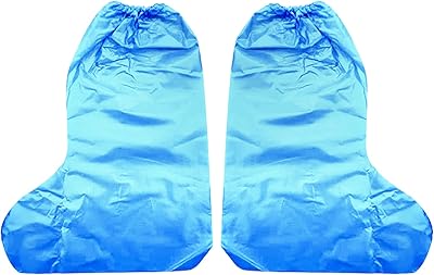 Couvre-chaussures longs jetables lefty en polyéthylène, bleus - 2 pièces