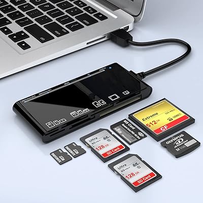Lecteur multi-cartes usb 3.0, sd/tf/cf/micro sd/xd/ms 7 en 1, lecteur de carte mémoire