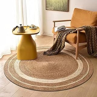 Tapis en jute tissé à la main john decor, tapis rond réversible
