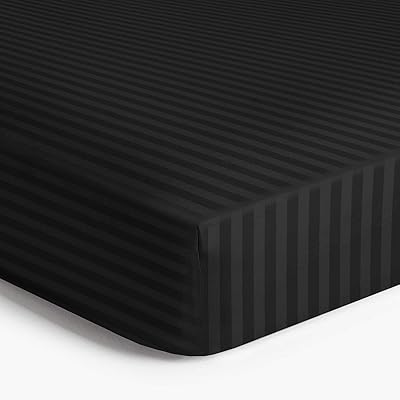 1 drap-housse 25 cm en microfibre douce et douce avec rayures en satin résistantes à la décoloration, linge de lit respirant et facile à nettoyer (noir, simple). Diaytar : Acheter moins cher n'a jamais été aussi facile