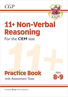 11+ cem livre de pratique de raisonnement non verbal et tests d'évaluation