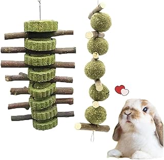 18 pièces jouets à mâcher lapin hamster avec bâtons en bois de pommier