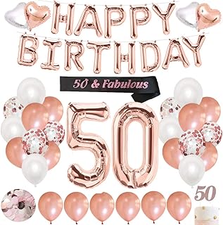 Décorations finiba pour 50e anniversaire pour femme – décoration de en or rose