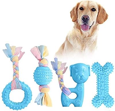 Paquet de 4 jouets à mâcher pour chien en corde de frisbee durable