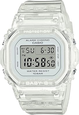 Montre numérique pour femme baby g avec cadran transparent et bracelet en résine