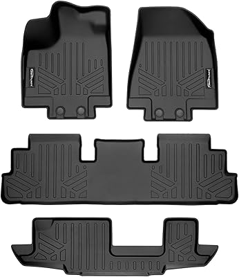 Ensemble de tapis de sol smartliner à 3 rangées, noir, compatible avec nissan