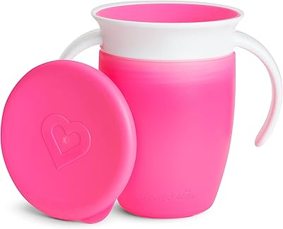 Tasse munchkin miracle trainer avec couvercle, paquet de 1 7oz/207ml - rose