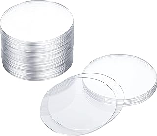 20 feuilles acryliques transparentes vierges panneau de disque acrylique rond transparent de 006"