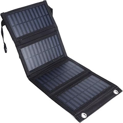 Chargeur solaire portable 20w 55v | panneau monocristallin pliable étanche pour le chargement