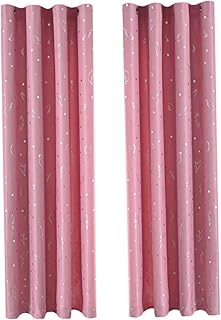 Une paire de rideaux occultants pour enfants orvof, rideaux occultants pour salon et enfants, rideaux antibruit, rideaux décoratifs imprimés pour fenêtres et salle de bain, couleur rose. Le meilleur rapport qualité-prix du web sénégalais sur Diaytar