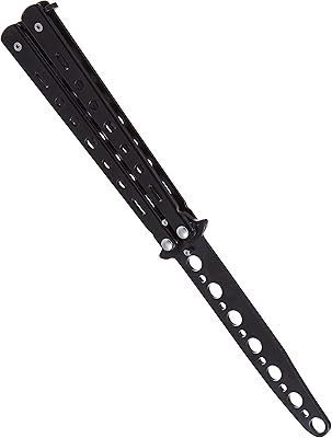 Couteau d'entraînement en métal jenny en forme de peigne papillon, noir mat
