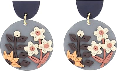 Boucles d'oreilles faites à la main en pâte polymère pour femmes, boucles d'oreilles