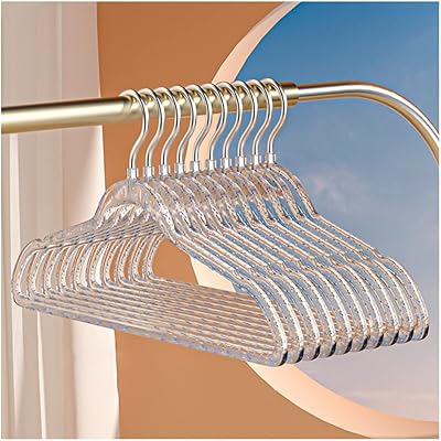 Kleen 10 pièces cintres en acrylique, cintres antidérapants en plastique brillant peu encombrants