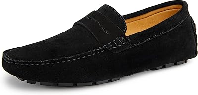 Mocassins penny pour hommes, mocassins de conduite, mocassins plats à enfiler, chaussures bateau