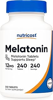 Nutricost mélatonine 12 mg, 240 comprimés - 12 mg par portion, sans ogm