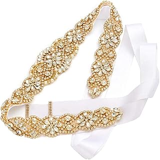 Ceinture de mariage ziumudy ceintures en strass faites à la main perles cristal