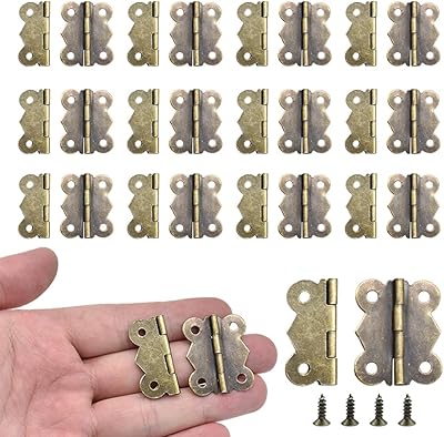 50 pièces de mini charnières en bronze antique, charnières rétro pour charnière