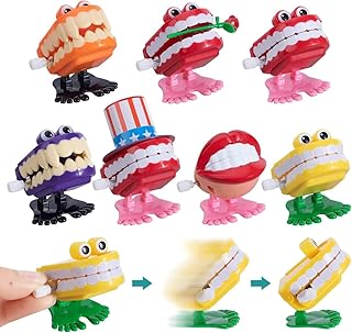 7 pièces de jouets de marche torsadés avec dents parlantes, jeux de farces