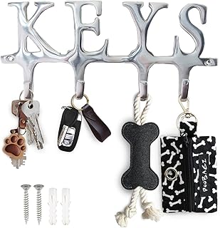 Porte-clés mural en aluminium pour la maison crochet à clés en métal organisateur