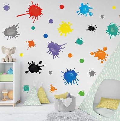 Autocollant mural multicolore en spray, autocollant mural design splash et splash pour la décoration