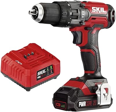Perceuse à percussion skil 20 v 1/2", comprend une batterie au lithium pwrcore