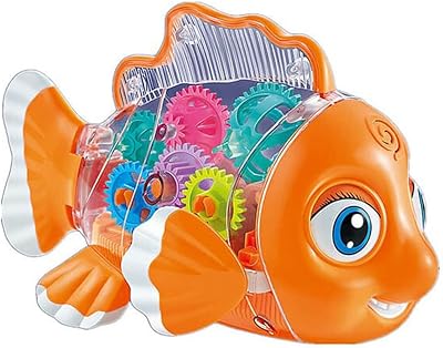 Toyland jouet poisson transparent multicolore pour enfants avec lumière 3d et musique électrique