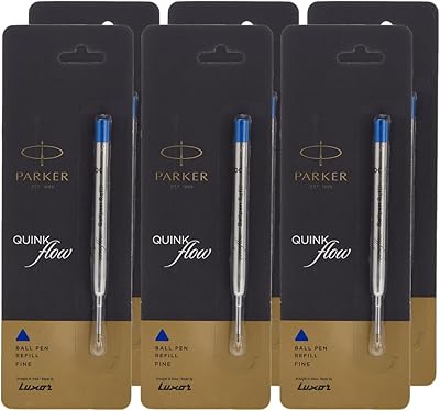 Recharges pour stylo à bille parker à pointe fine, encre bleue, paquet