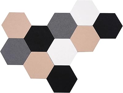 Tableaux d'affichage auto-adhésifs, 10 pièces/15 cm, carreaux hexagonaux auto-adhésifs en feutre avec punaises