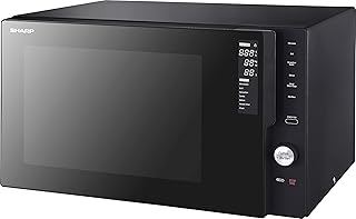 Four électrique sharp 28l 2500w r-28cn(k), entièrement numérique avec combinaison/grill/cuisinière noir