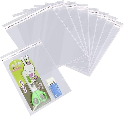 100 sachets en cellophane auto-scellants, sachets d'emballage transparents pour pâtisserie et biscuits