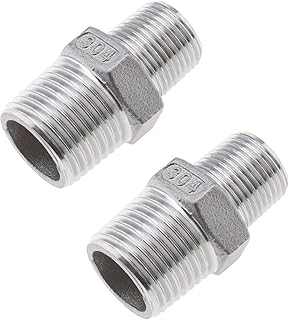 2 pièces 1/2 à 3/8" raccord de tuyau hexagonal en acier inoxydable 304